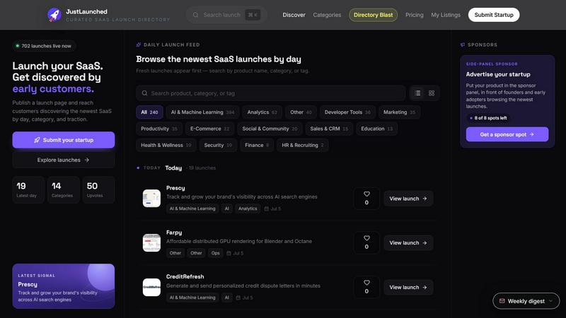 JustLaunched screenshot