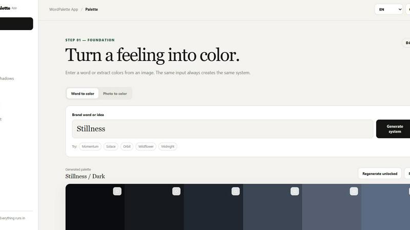 WordPalette Generator screenshot